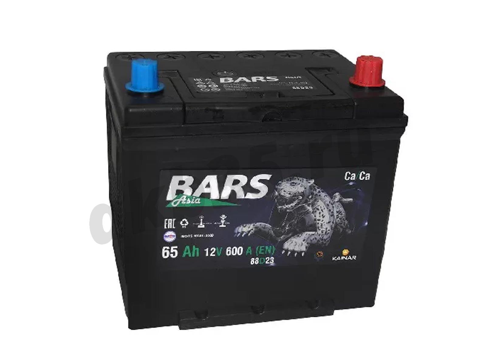 Изображение Аккумулятор BARS 65 А/ч Обратный Азия 75D23L : №1