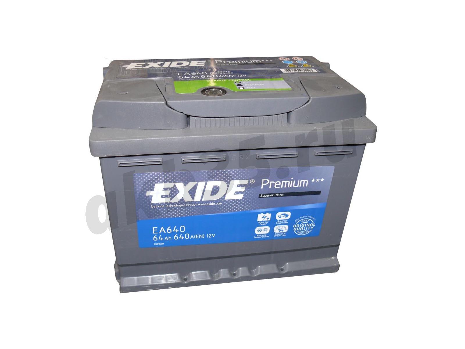 Изображение Аккумулятор EXIDE 64 А/ч Обратный EA640 : №1