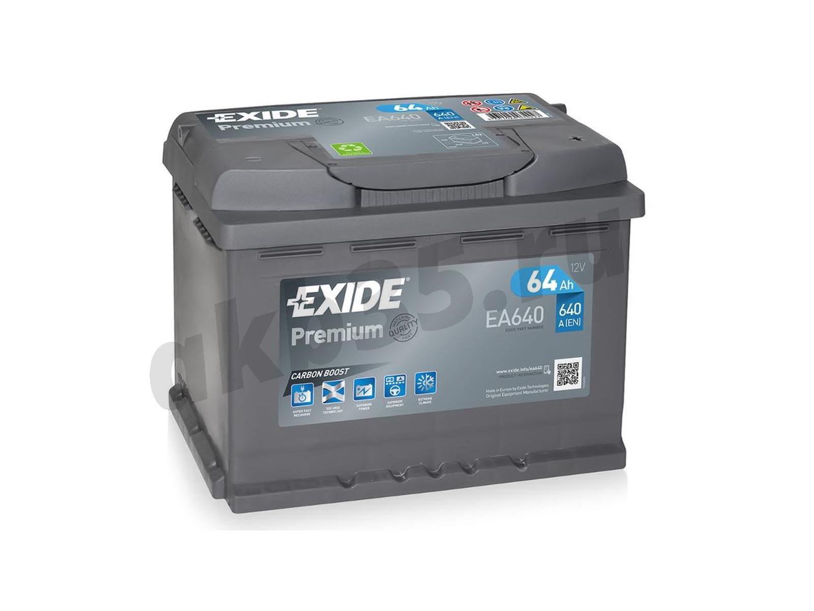 Изображение Аккумулятор EXIDE 64 А/ч Обратный EA640 : №3