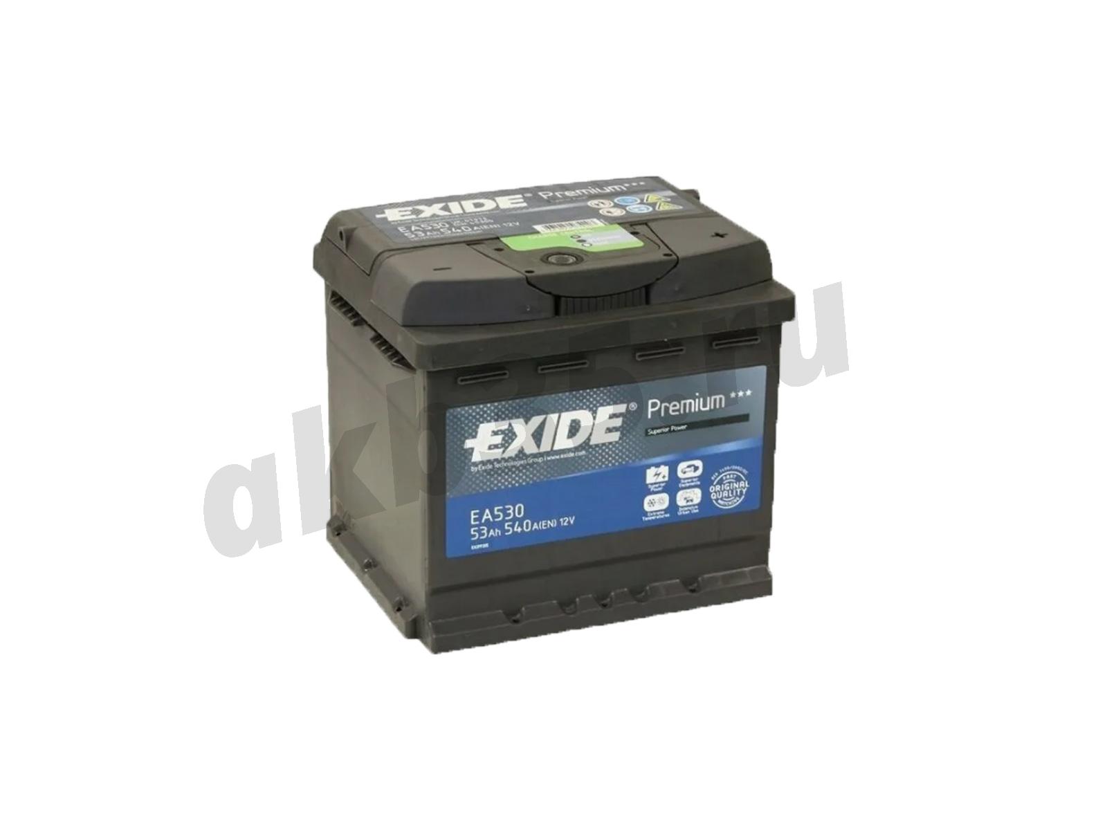 Изображение Аккумулятор EXIDE 53 А/ч Обратный EA530 : №1
