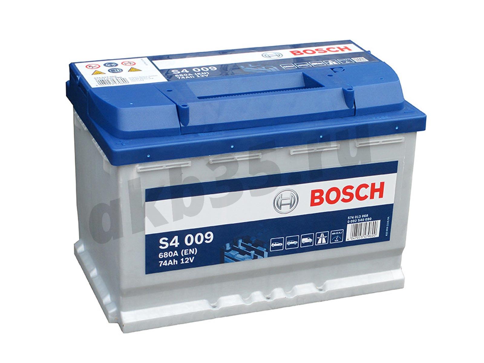 Изображение Аккумулятор BOSCH 74 А/ч Прямой S4 009 SILVER (574 013 068) : №1