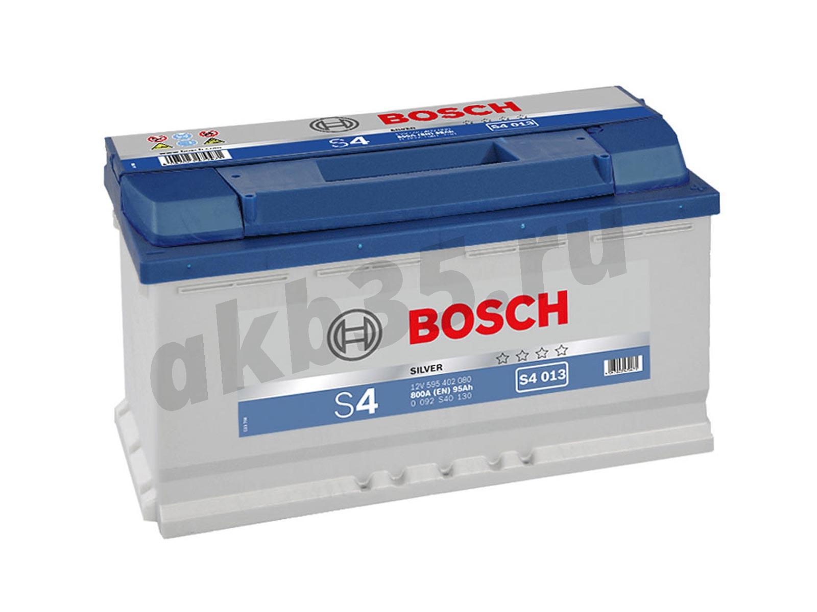 Изображение Аккумулятор BOSCH 95 А/ч Обратный S4 013 SILVER (595 402 080) : №1