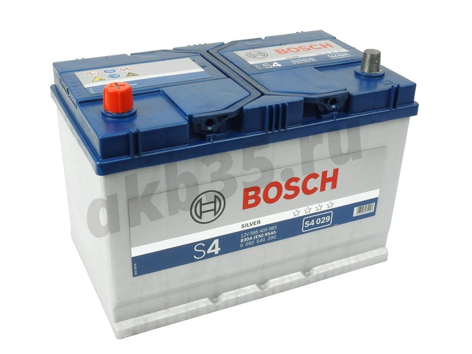 Изображение Аккумулятор BOSCH 95 А/ч Прямой Азия S4 029 SILVER (595 405 083) : №1
