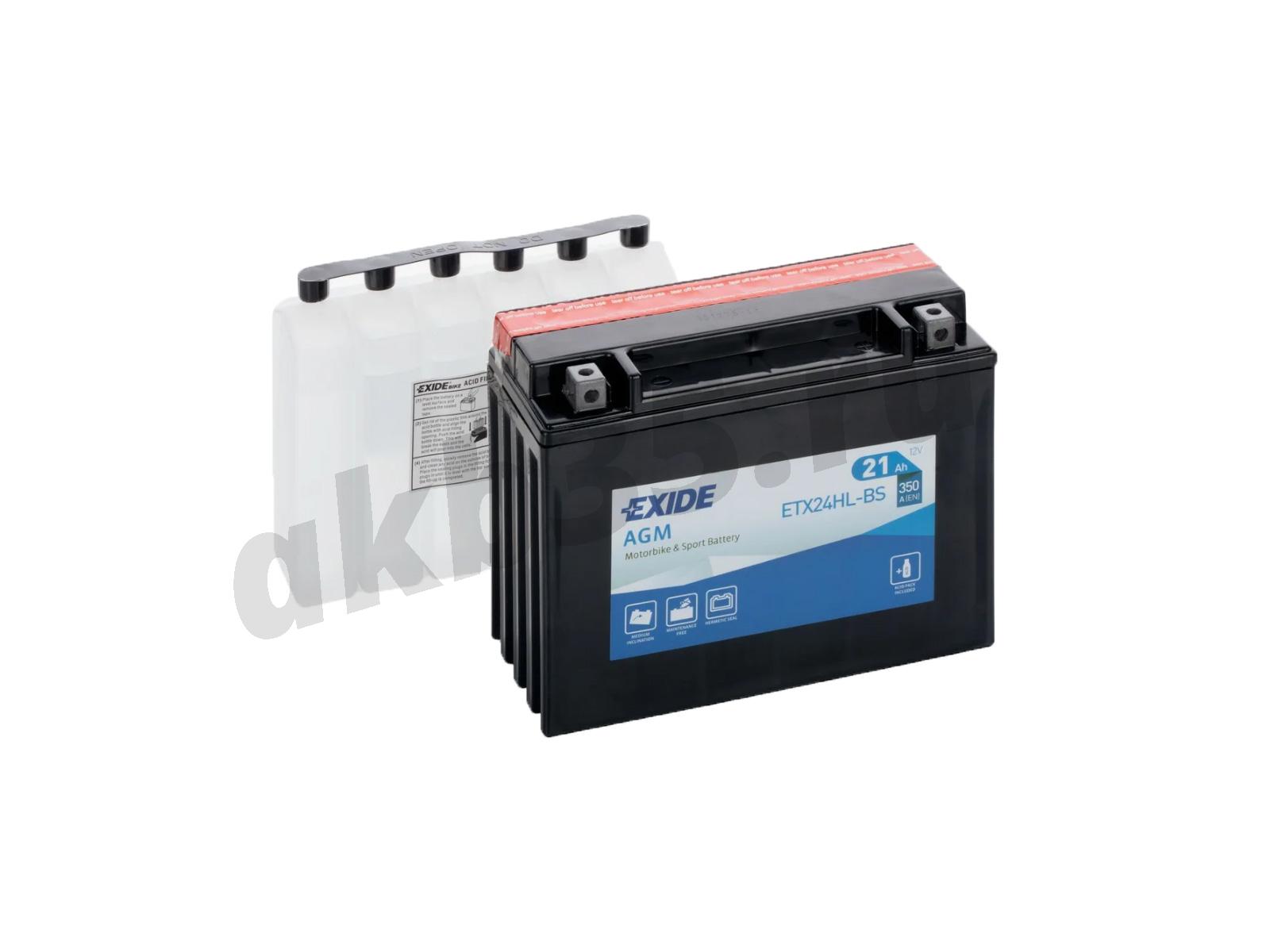 Изображение Аккумулятор EXIDE 21 А/ч Обратный AGM ETX24HL-BS : №1