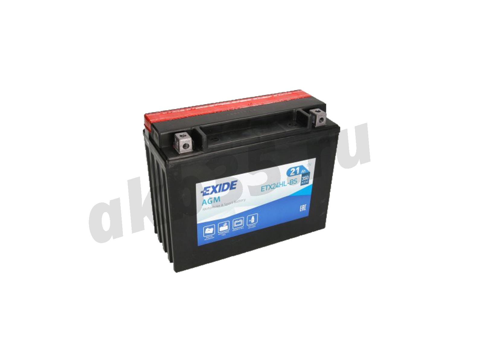 Изображение Аккумулятор EXIDE 21 А/ч Обратный AGM ETX24HL-BS : №2