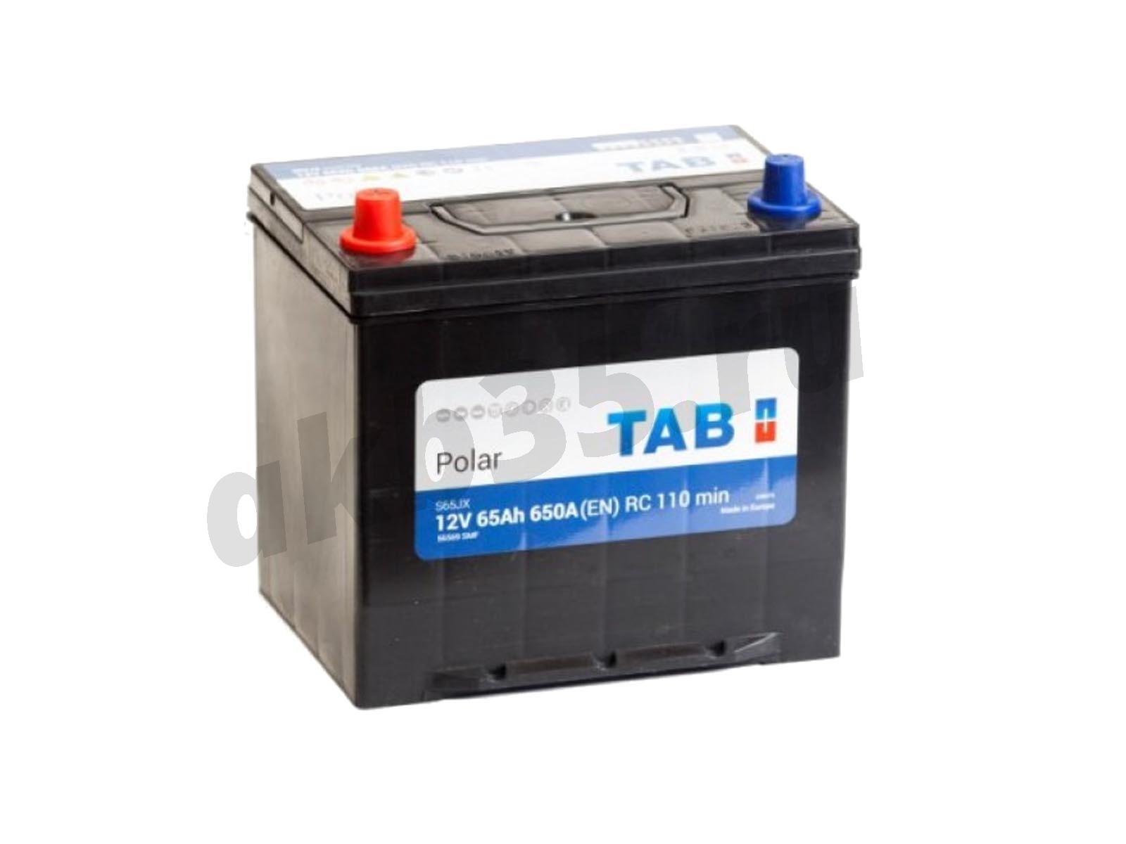 Изображение Аккумулятор TAB 65 А/ч Прямой Азия Нижнее крепление JIS MF : №1