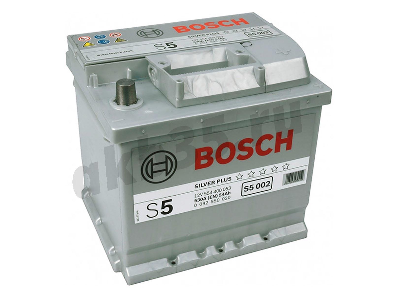 Изображение Аккумулятор BOSCH 54 А/ч Обратный S5 002 SILVER PLUS (554 400 053) : №1