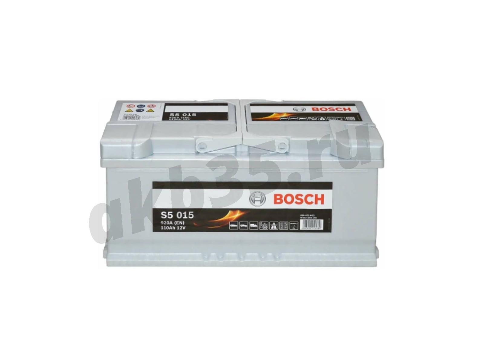 Изображение Аккумулятор BOSCH 110 А/ч Обратный S5 015 SILVER PLUS (610 402 092) : №1