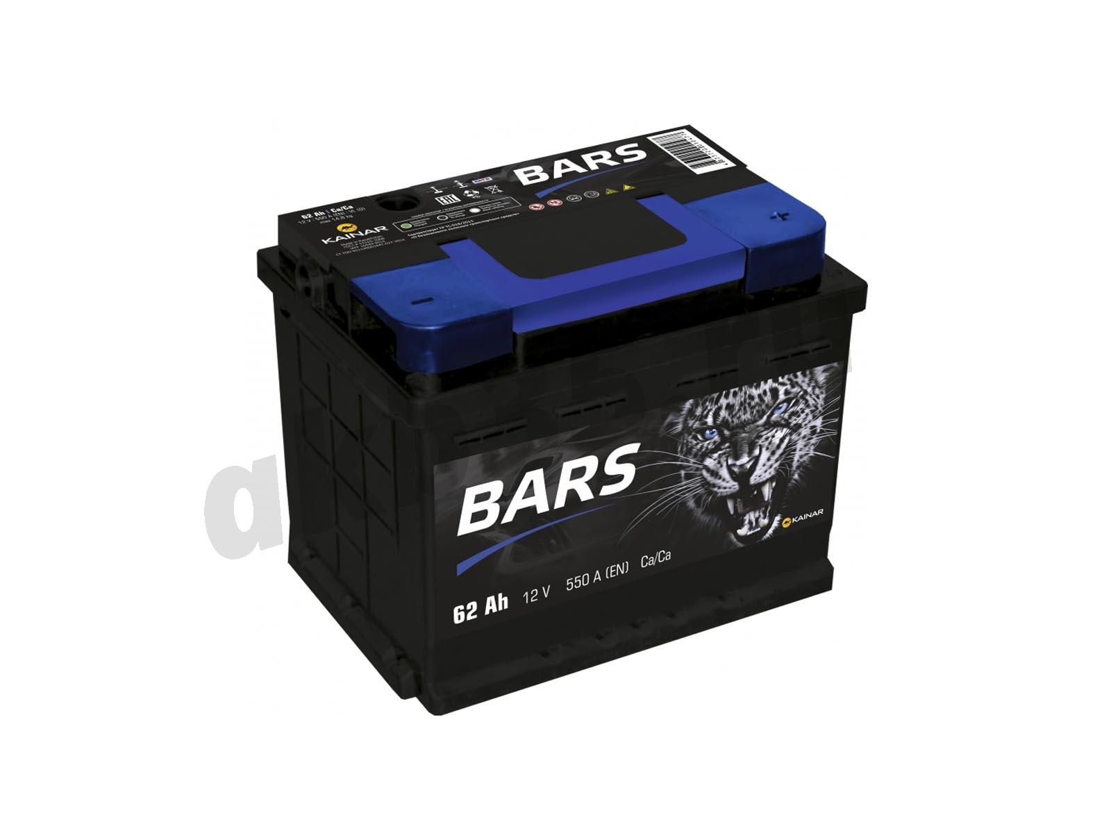 Изображение Аккумулятор BARS 62 А/ч Обратный Silver : №1