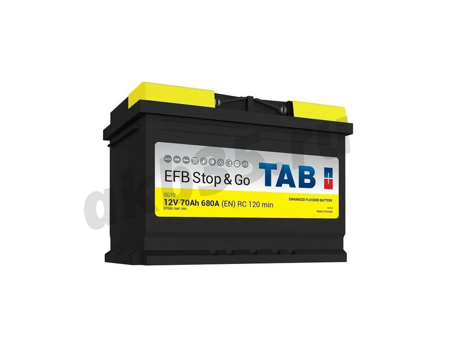 Изображение Аккумулятор TAB 70 А/ч Обратный EFB Stop&Go : №1