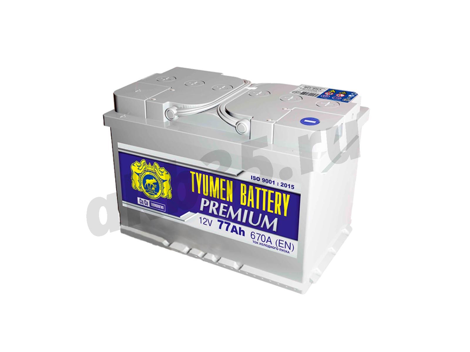 Изображение Аккумулятор Тюмень 77 А/ч Прямой PREMIUM : №1
