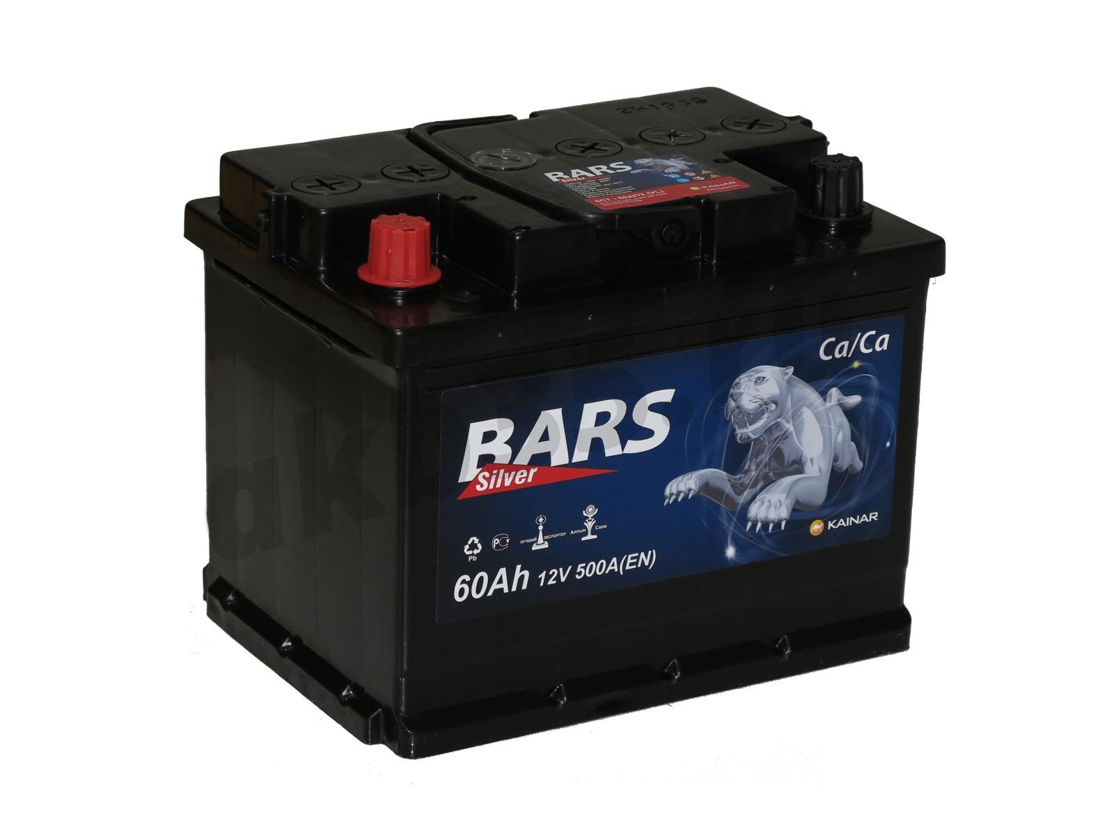 Изображение Аккумулятор BARS 60 А/ч Прямой Silver : №1