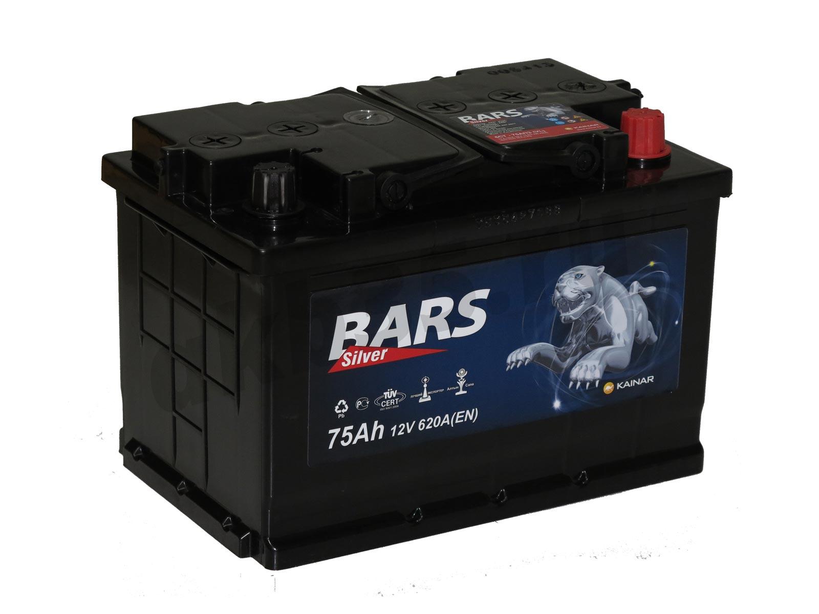 Изображение Аккумулятор BARS 75 А/ч Обратный Silver : №1