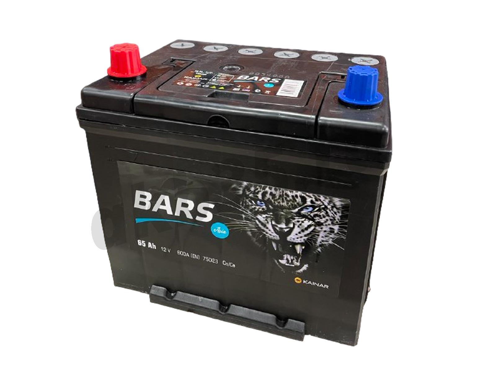 Изображение Аккумулятор BARS 65 А/ч Прямой Азия 75D23R : №1