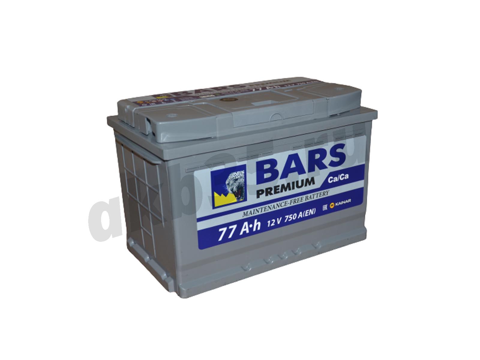 Изображение Аккумулятор BARS 77 А/ч Прямой PREMIUM : №1