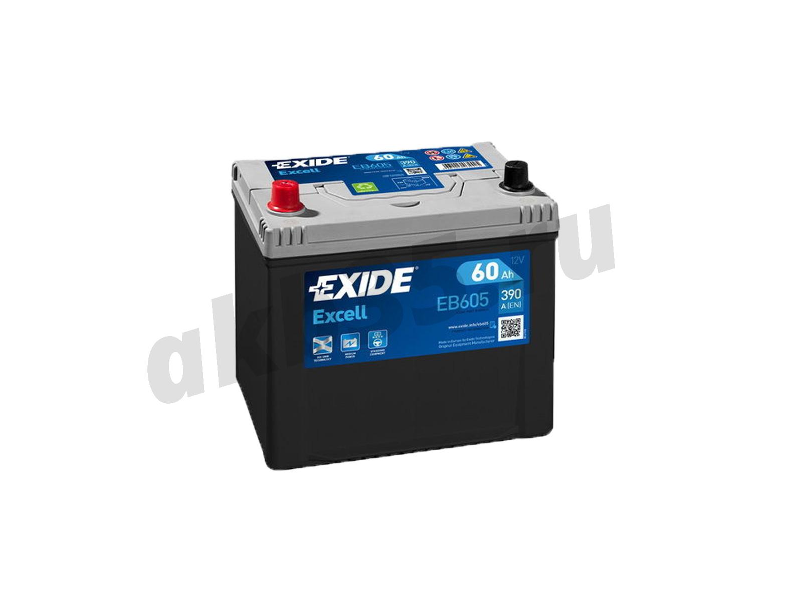 Изображение Аккумулятор EXIDE 60 А/ч Прямой Азия Excell EB605 : №2