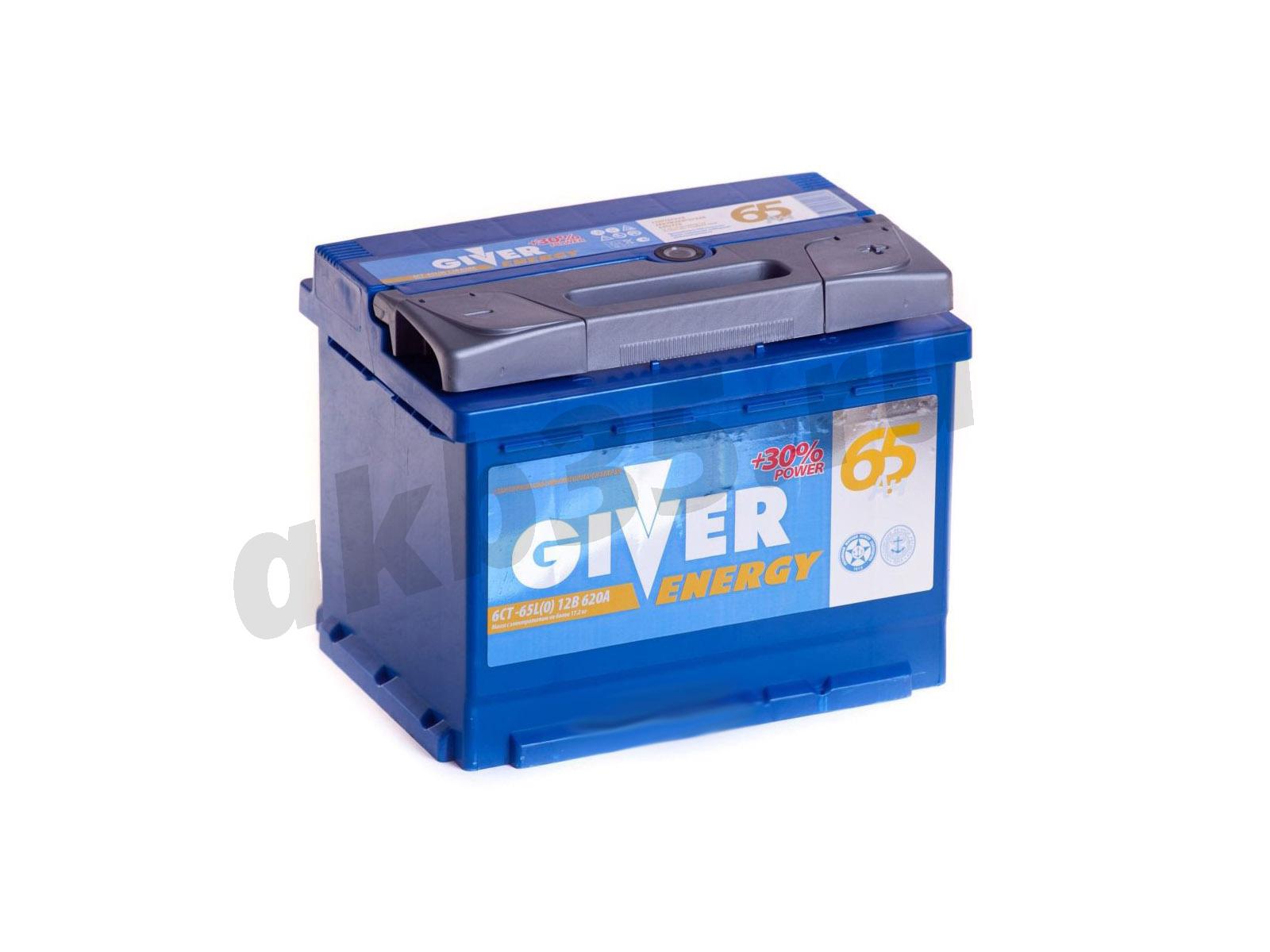 Изображение Аккумулятор GIVER 65 А/ч Обратный ENERGY : №1