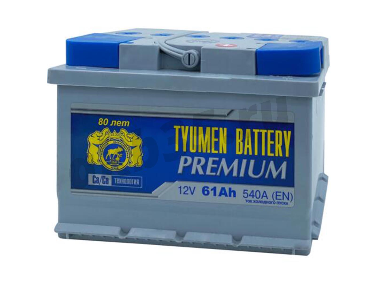 Изображение Аккумулятор Тюмень 61 А/ч Обратный Низкий PREMIUM : №1
