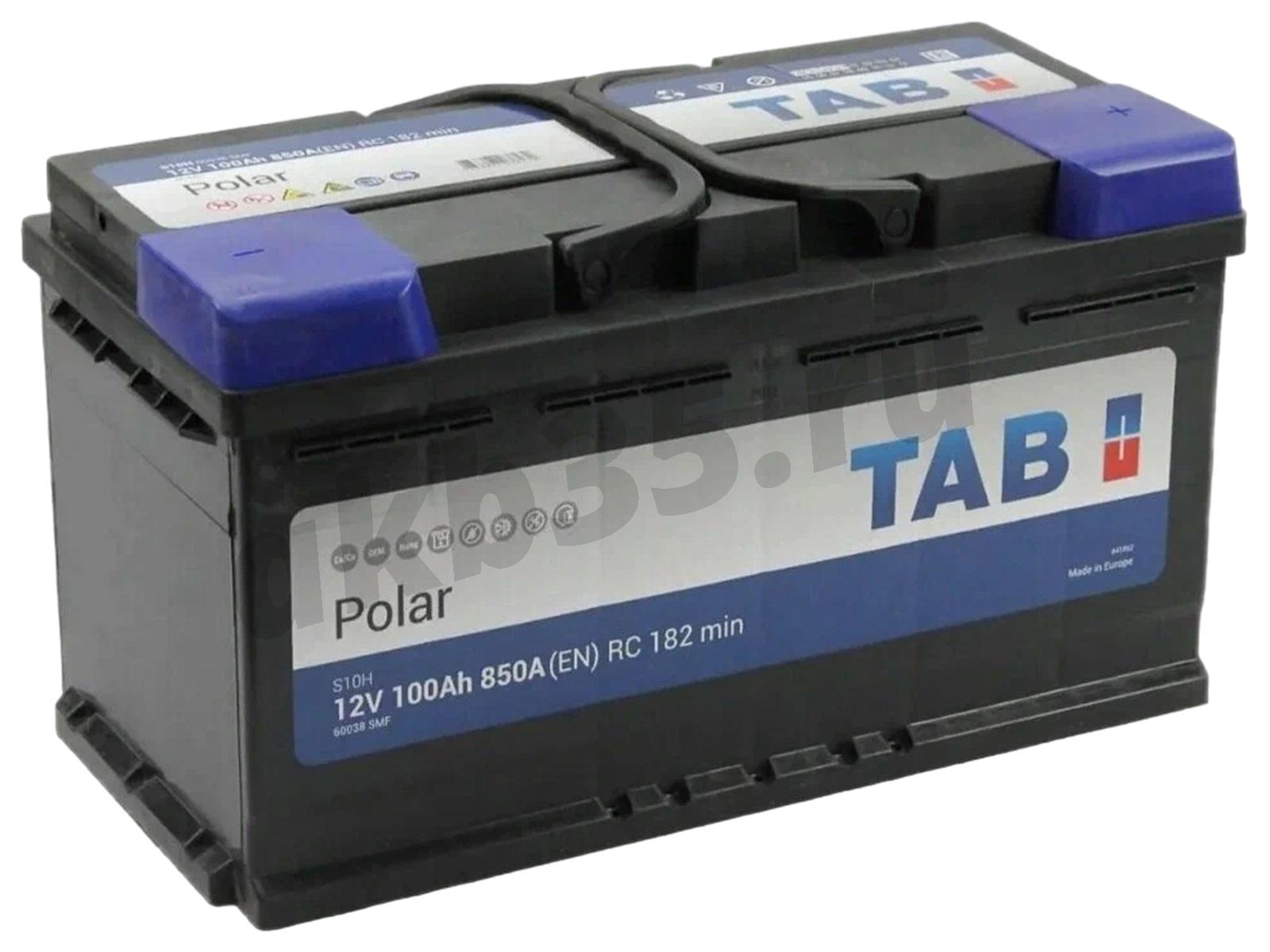 Изображение Аккумулятор TAB 100 А/ч Обратный POLAR без пробок : №1