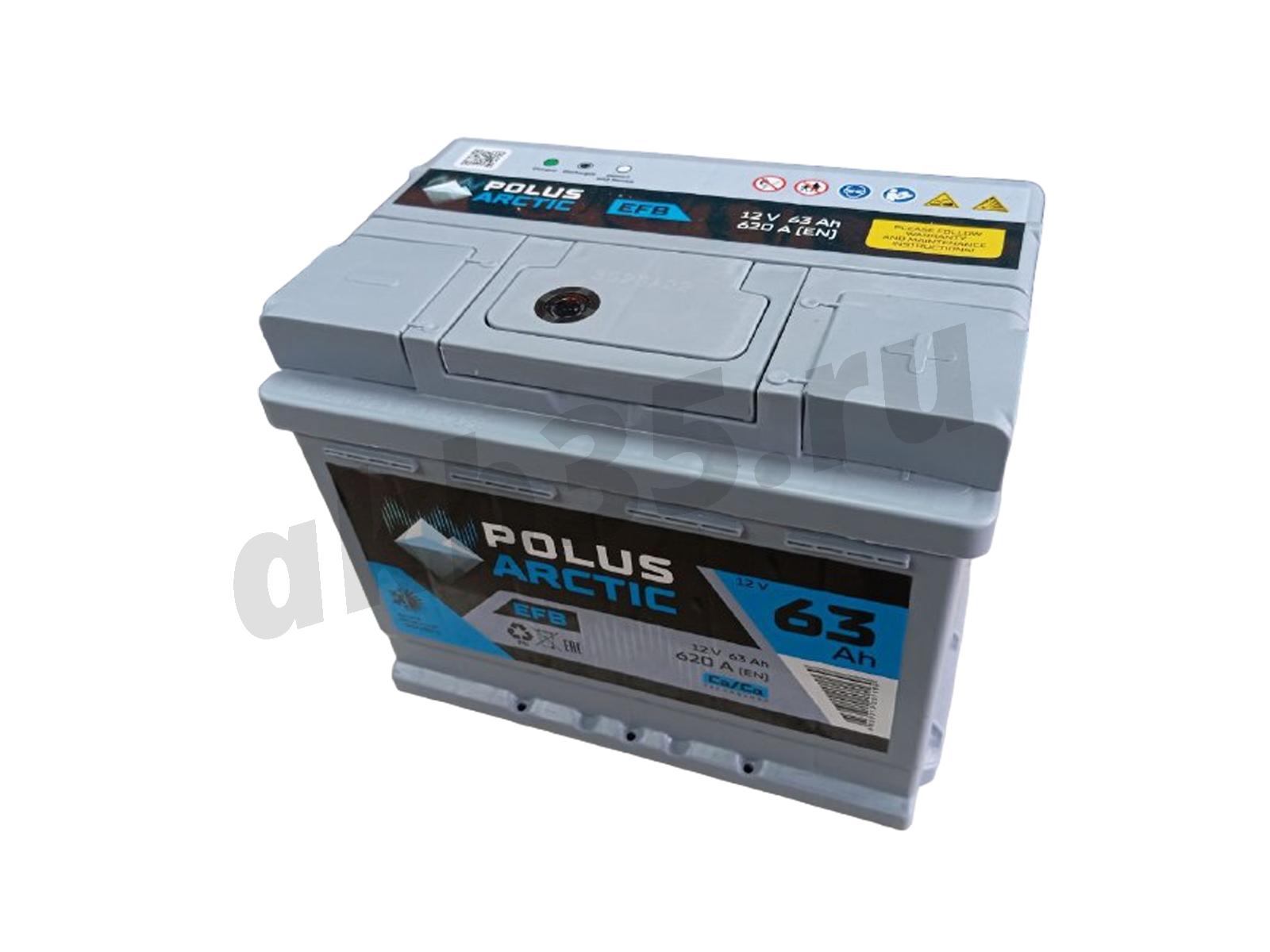 Изображение Аккумулятор POLUS ARCTIC 63 А/ч Обратный EFB : №1