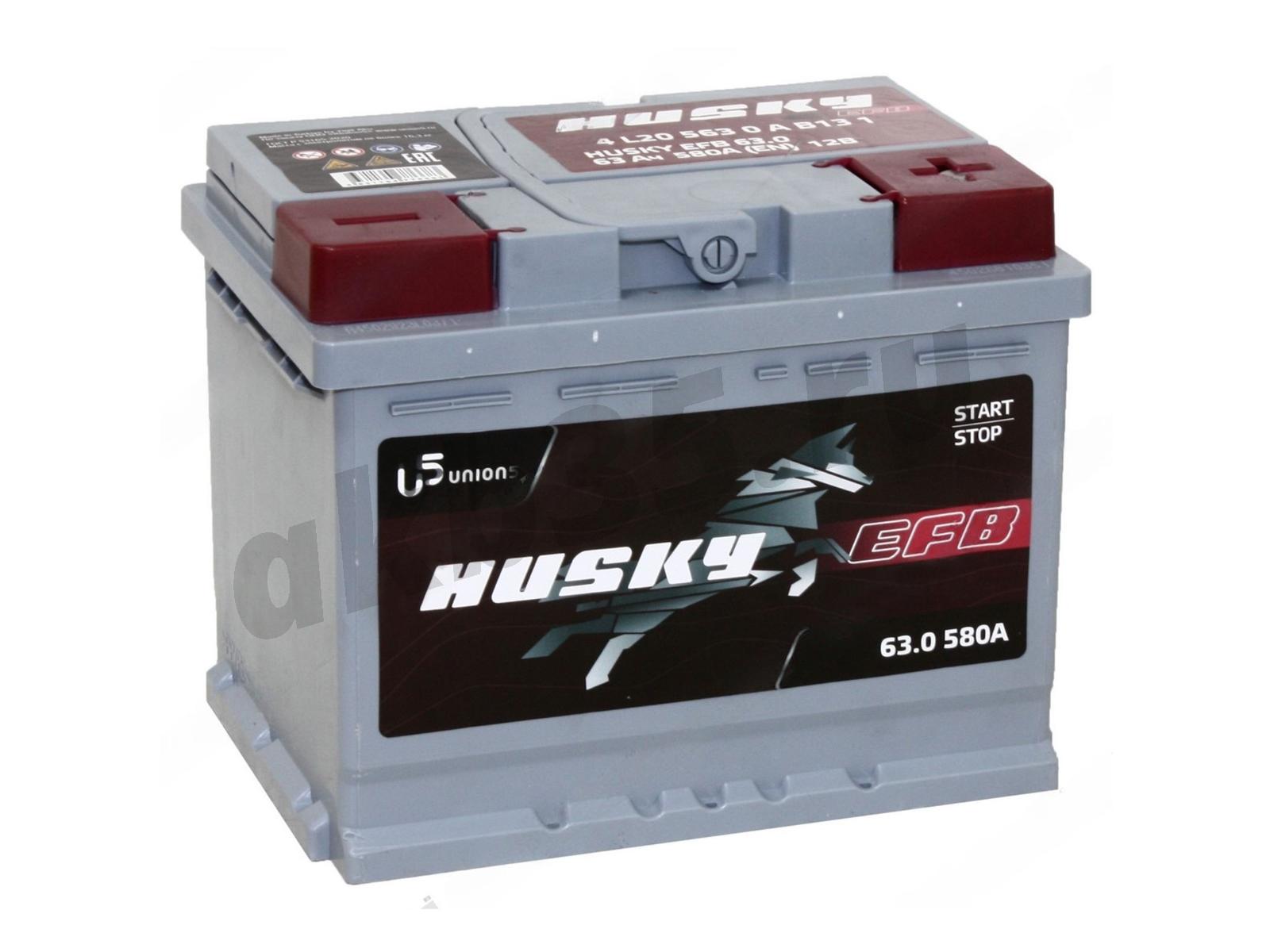 Изображение Аккумулятор HUSKY 63 А/ч Обратный EFB : №1