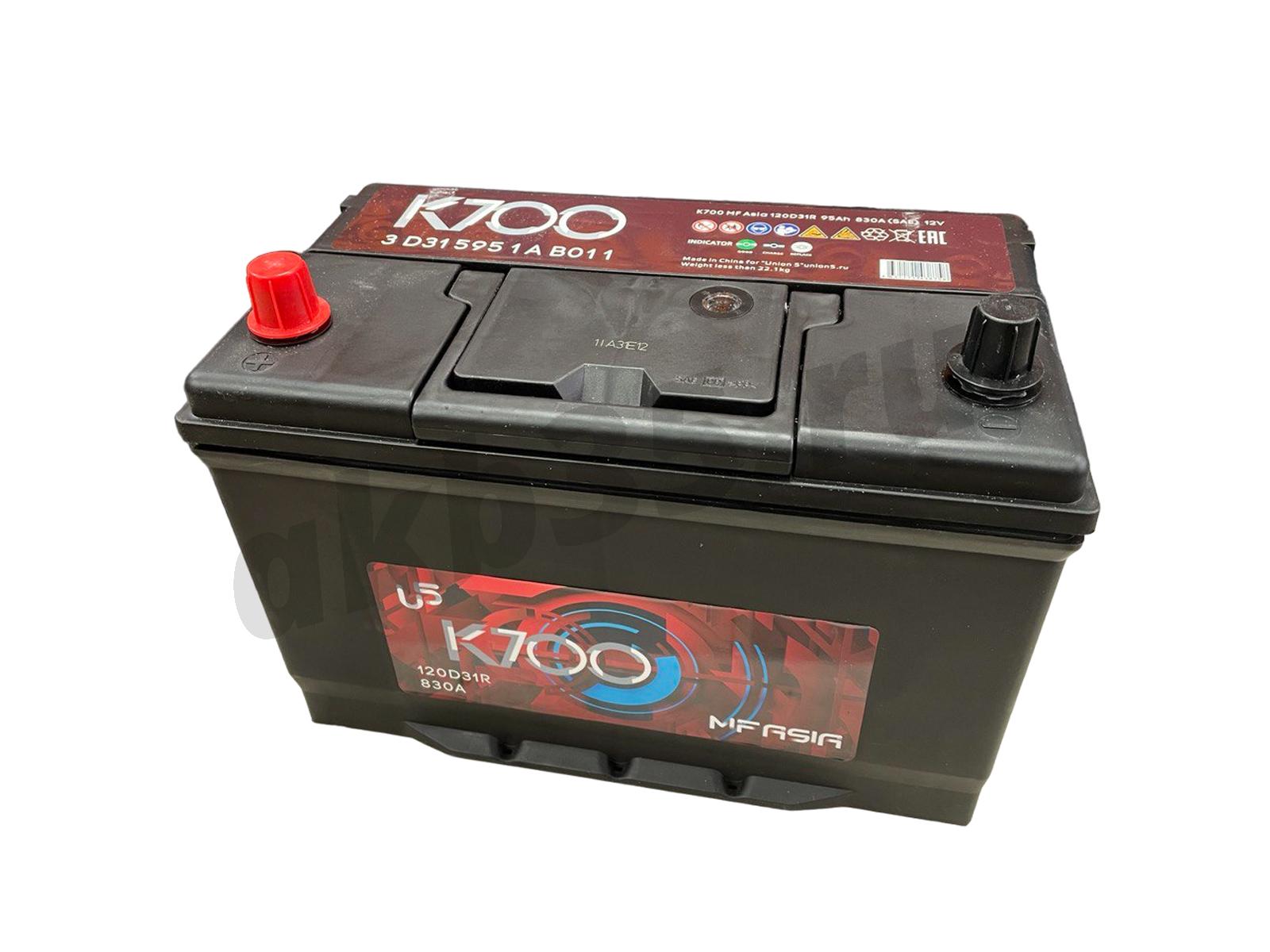 Изображение Аккумулятор K700 95 А/ч Прямой Азия : №1