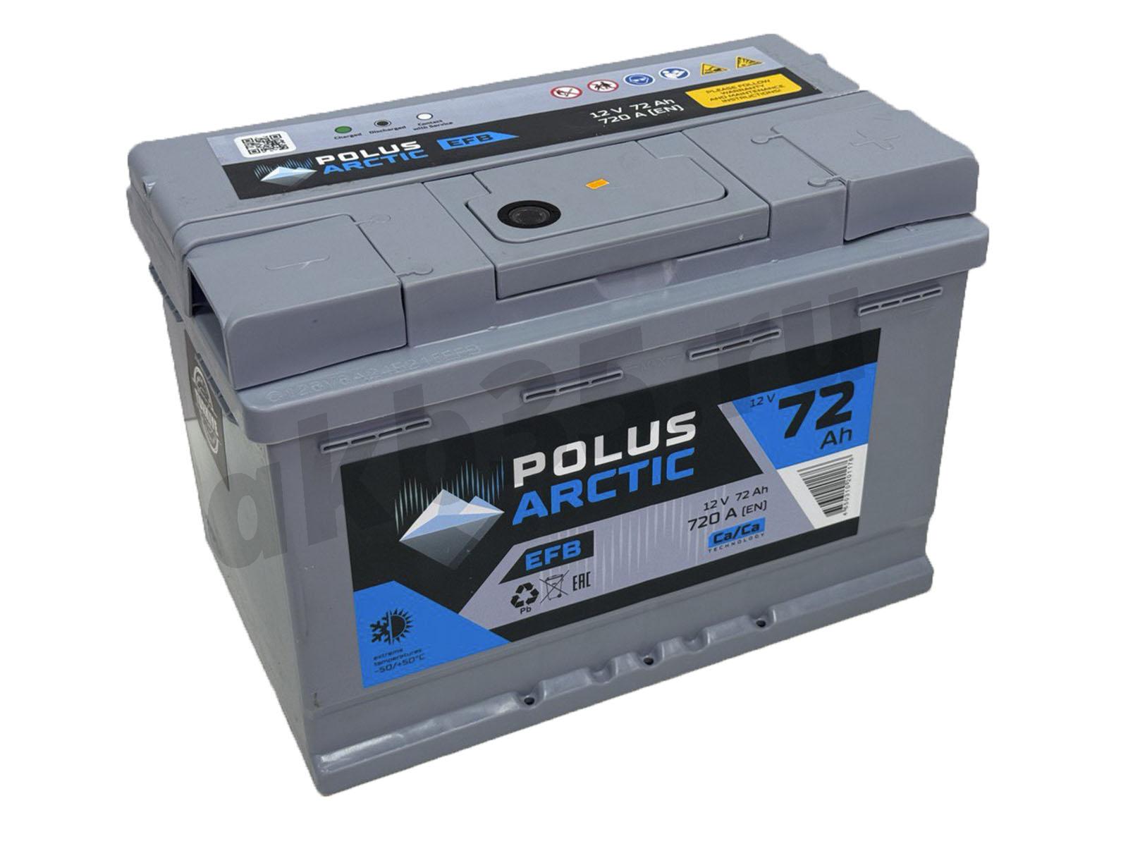 Изображение Аккумулятор POLUS ARCTIC 72 А/ч Обратный EFB : №1