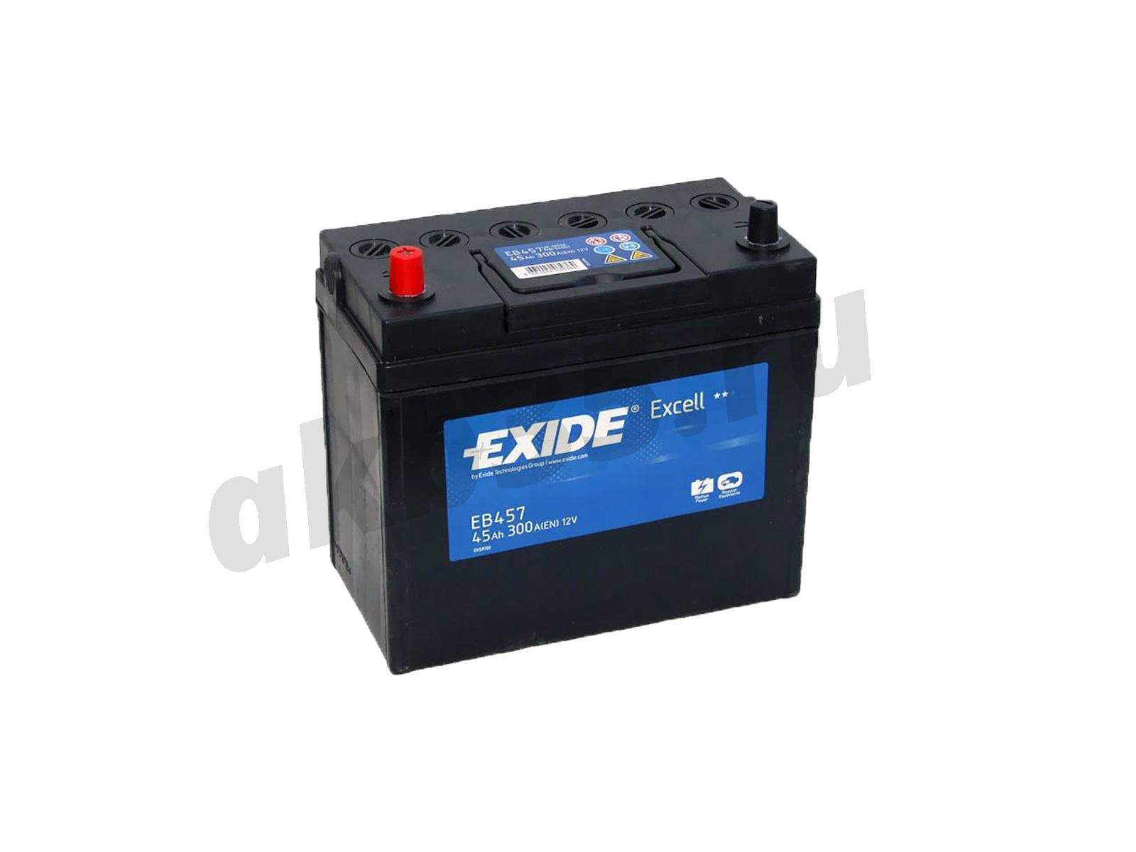 Изображение Аккумулятор EXIDE 45 А/ч Прямой Азия Excell B24R EB457 : №1