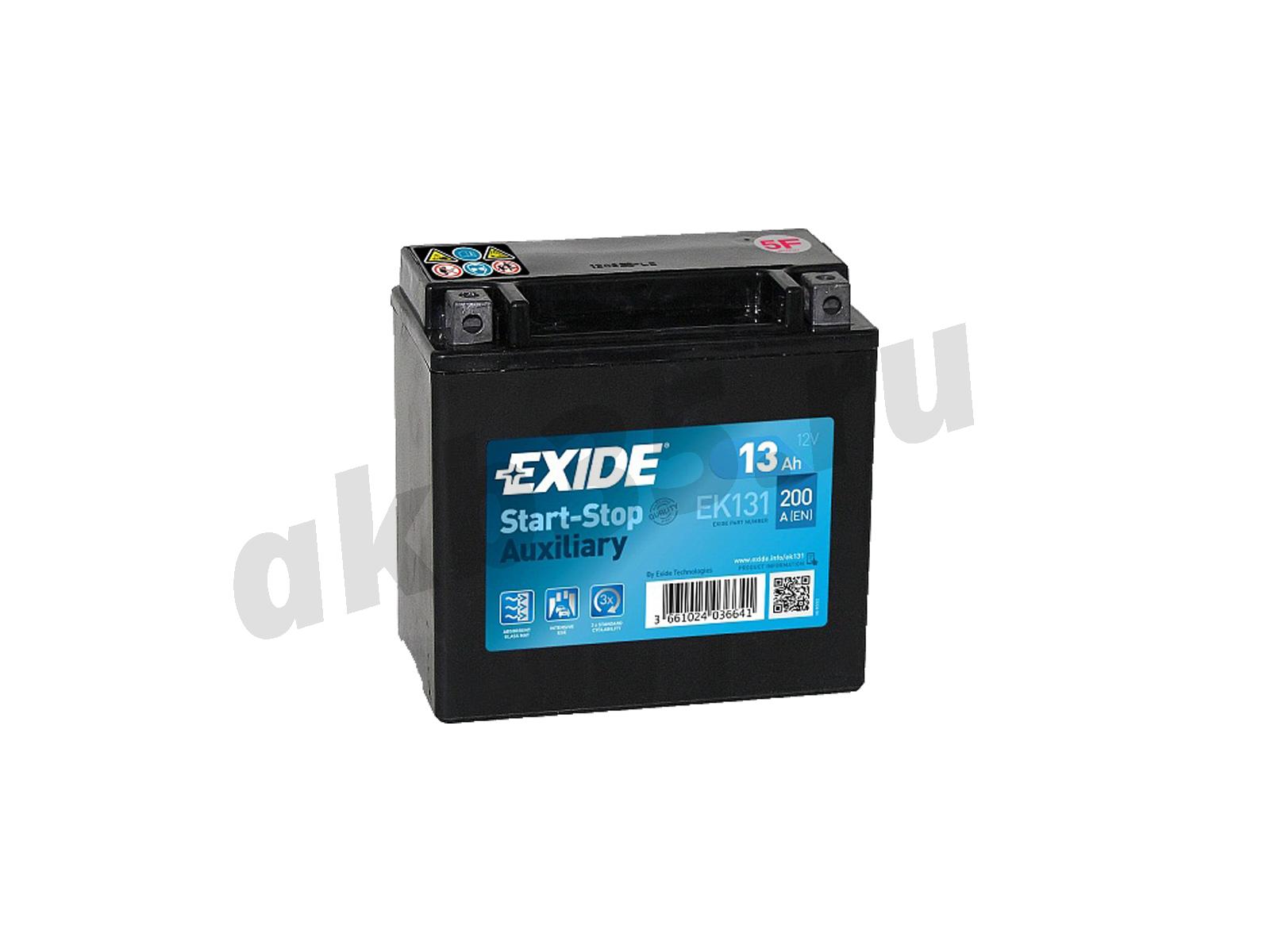 Изображение Аккумулятор EXIDE 13 А/ч Прямой EK131 : №1