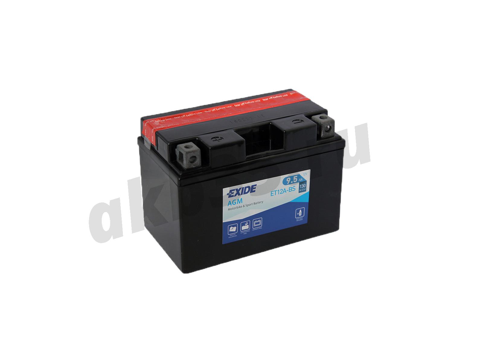 Изображение Аккумулятор EXIDE 9 А/ч Прямой AGM ET12A-BS : №1